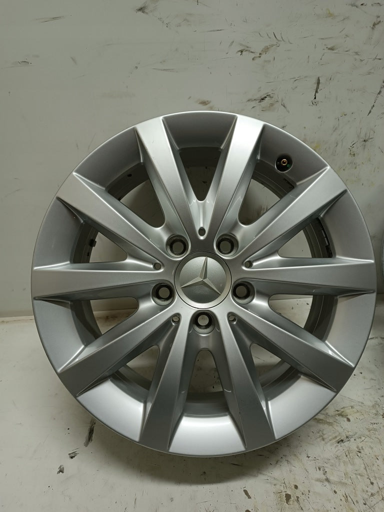 4x Alufelge 16 Zoll 6.5" 5x112 49ET Glanz Silber A2464010202 Mercedes-Benz FEL3433649131wb
