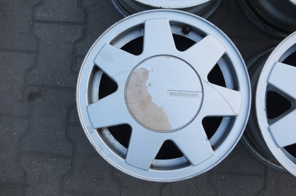 4x Alufelge 14 Zoll 6.0" 4x100 38ET Silber 357601025C VW Rim Wheel FEL9020996141wz