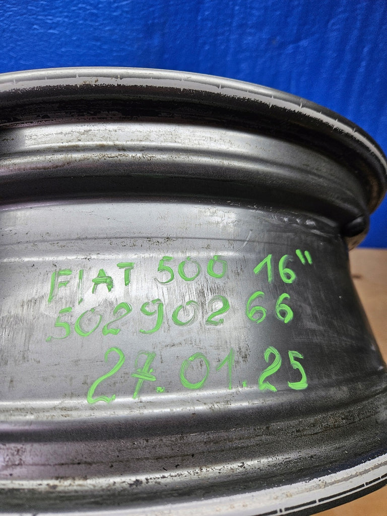 1x Alufelge 16 Zoll 6.0" 4x98 41ET Glanz Schwarz 50290266 Fiat 500 Rim Wheel FEL2409328486of