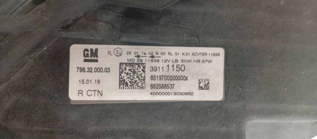 Frontscheinwerfer Opel Astra 7963200003 662588537 39111150 Full LED Rechts SCH3891434568yy