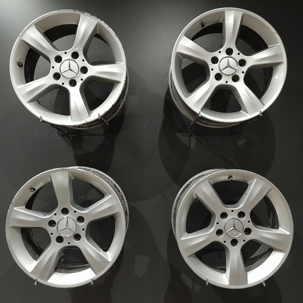 4x Alufelge 16 Zoll 7.0" 5x112 31ET Glanz Silber A2034012902 Mercedes-Benz W203