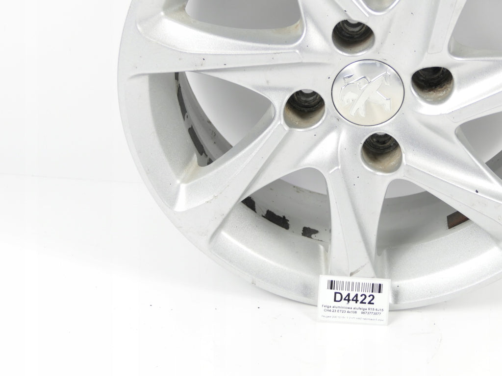 1x Alufelge 15 Zoll 6.0" 4x108 9673773577 Peugeot 208 I Rim Wheel FEL5217459283nx