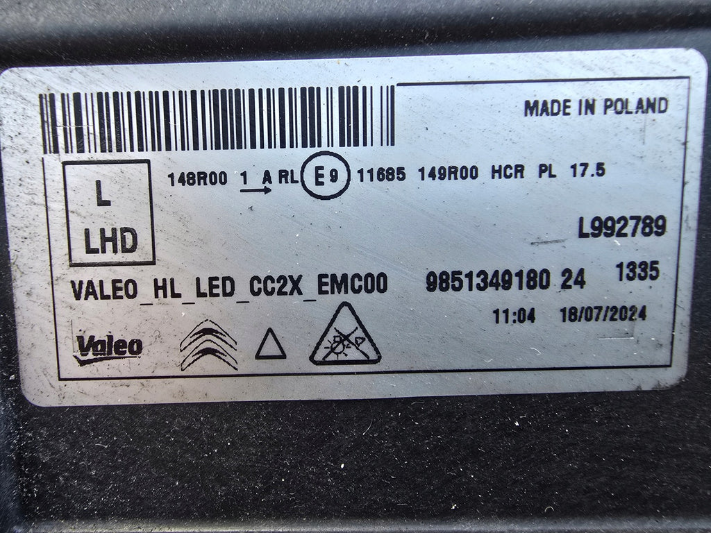 Frontscheinwerfer Citroën C3 9851349180 Full LED Links Scheinwerfer Headlight SCH5358142921jh