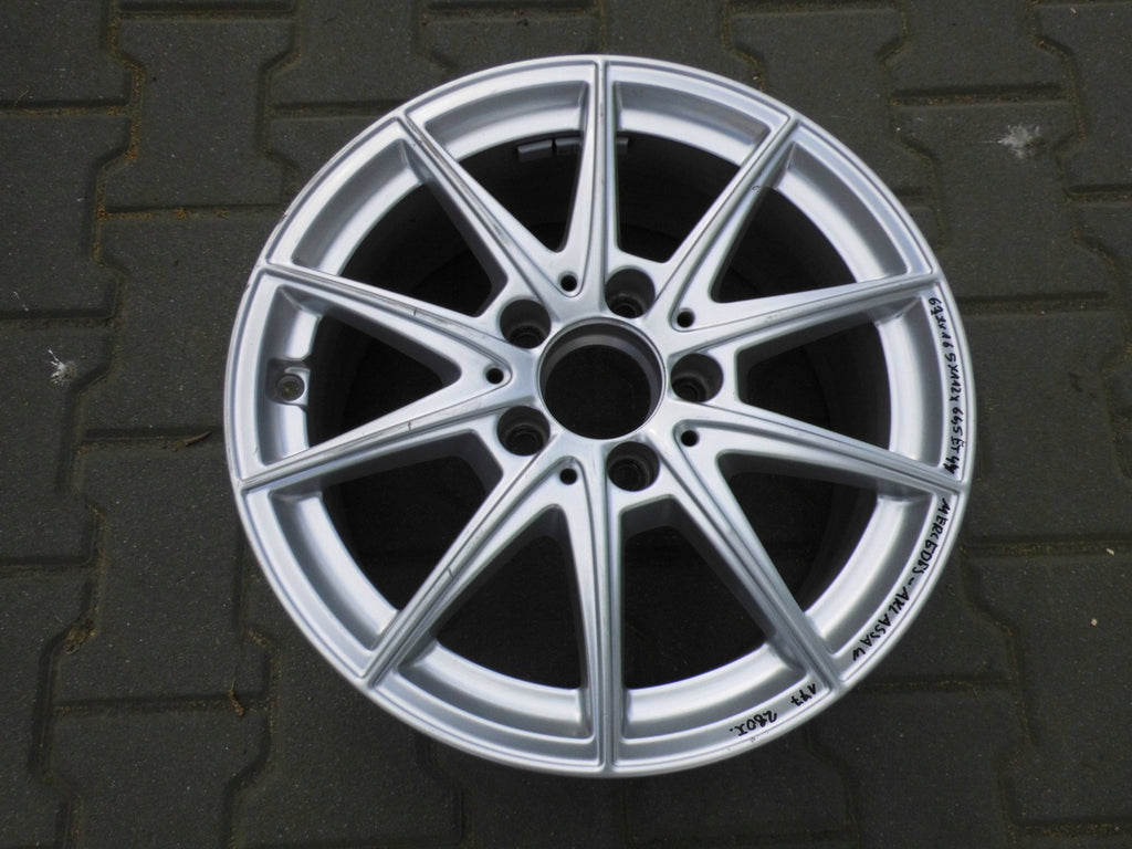 1x Alufelge 16 Zoll 6.5" 5x112 44ET Glanz Silber Mercedes-Benz W177 Rim Wheel