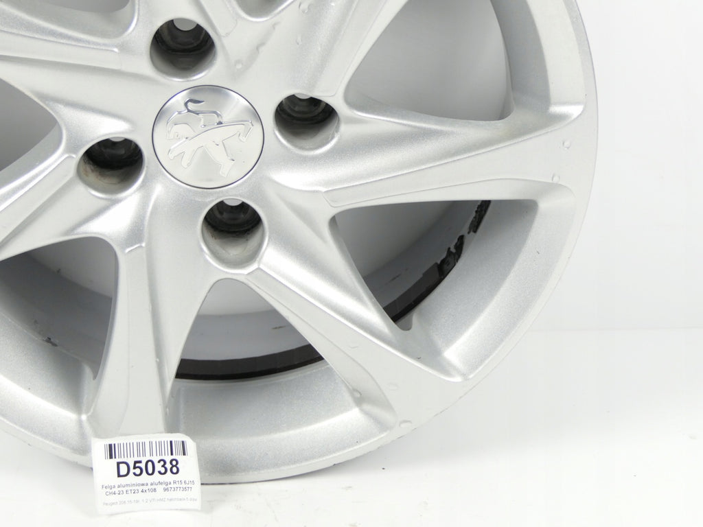 1x Alufelge 15 Zoll 6.0" 4x108 23ET 9673773577 Peugeot 208 I Rim Wheel FEL4381289948tx