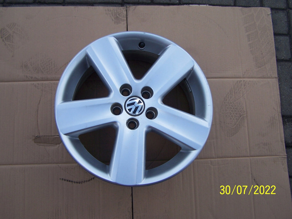 1x Alufelge 16 Zoll 6.5" 5x100 43ET Silber VW Polo Rim Wheel