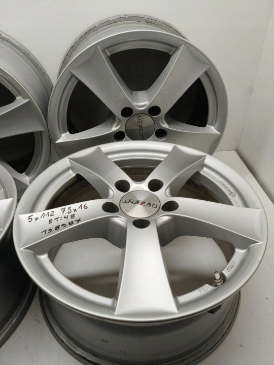 4x Alufelge 16 Zoll 7.0" 5x112 48ET Glanz Silber TS8987 Skoda I Rim Wheel FEL6532415419gz