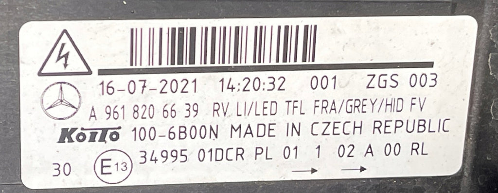 Frontscheinwerfer Mercedes-Benz A9618206639 Xenon Links Scheinwerfer Headlight SCH1348009240cj