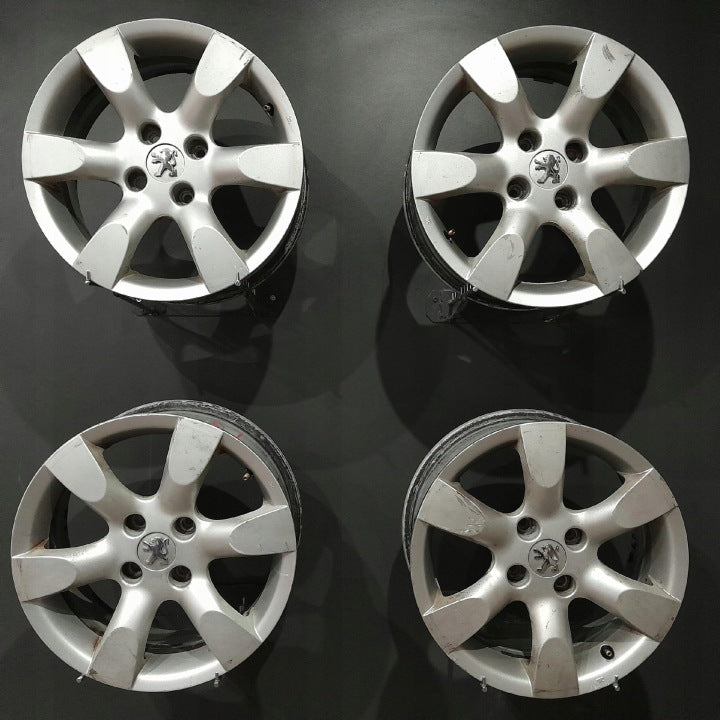 4x Alufelge 16 Zoll 6.5" 4x108 31ET Glanz Silber 9681285480 F510019 Peugeot I FEL1787178167lk