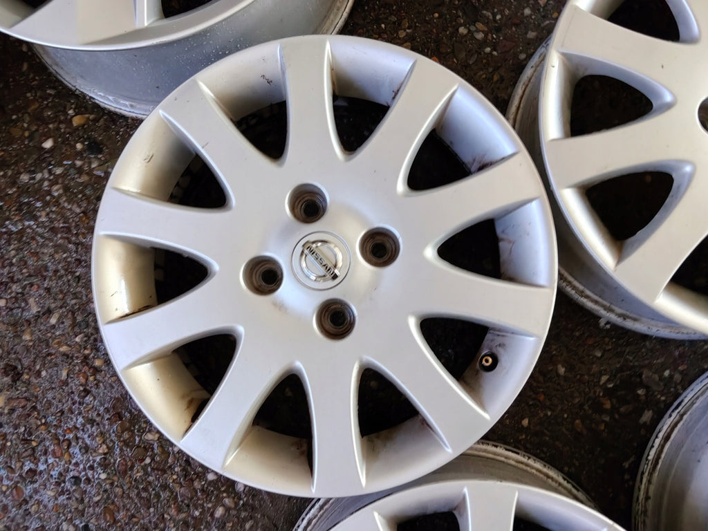 4x Alufelge 16 Zoll 6.0" 4x114.3 45ET Glanz Silber Nissan I Rim Wheel FEL7562741986ms
