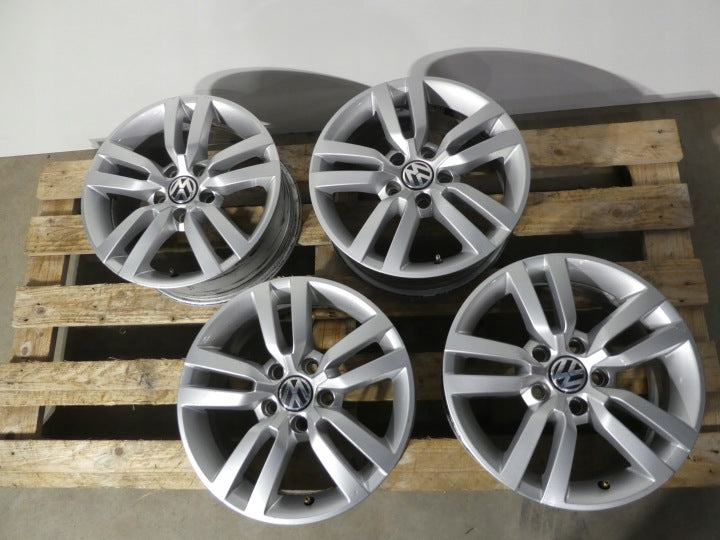 4x Alufelge 16 Zoll 6.5" 5x112 33ET Glanz Silber 5N0601025 VW Tiguan Rim Wheel FEL8595632623nn