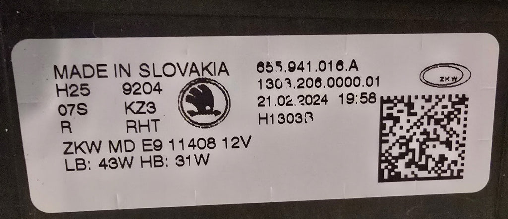 Frontscheinwerfer Skoda Scala 655941016A LED Rechts Scheinwerfer Headlight SCH8153587340ui