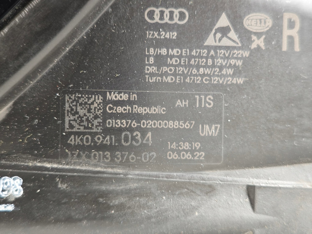 Frontscheinwerfer Audi A6 C8 4K0941034 Full LED Rechts Scheinwerfer Headlight SCH9609605566rv