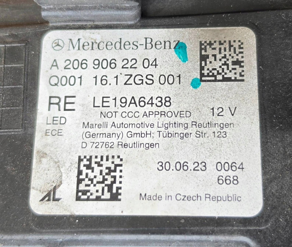 Frontscheinwerfer Mercedes-Benz W206 A2069062204 Rechts Scheinwerfer Headlight SCH6129738468hn