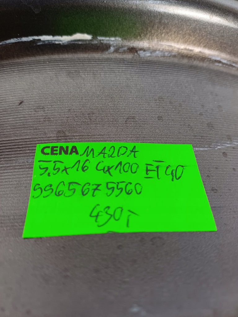 1x Alufelge 16 Zoll 5.5" 4x100 40ET Glanz Graphit 9965675560 Mazda Rim Wheel FEL6240916853oj
