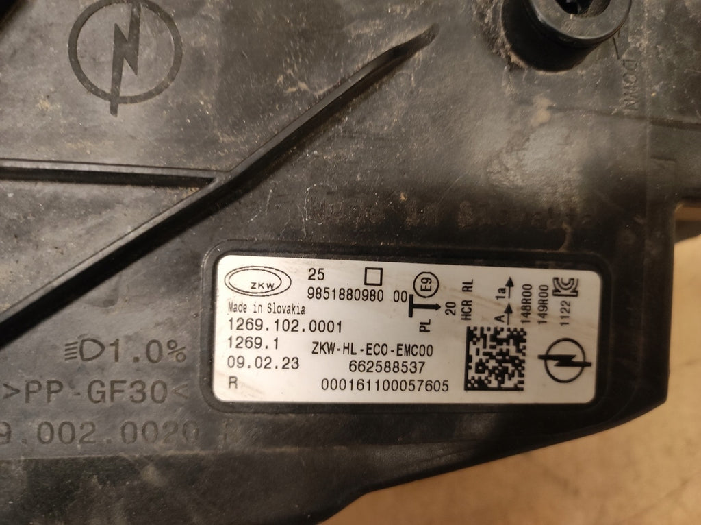 Frontscheinwerfer Opel Astra L 9851880980 Full LED Rechts Scheinwerfer Headlight SCH5193947640ma