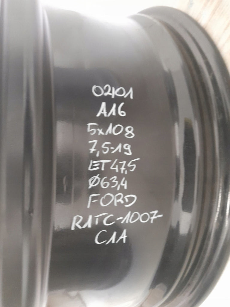 1x Alufelge 19 Zoll 7.5" 5x108 47 5ET Matt Schwarz R1TC-1007-C1A Ford I FEL8416665958rg