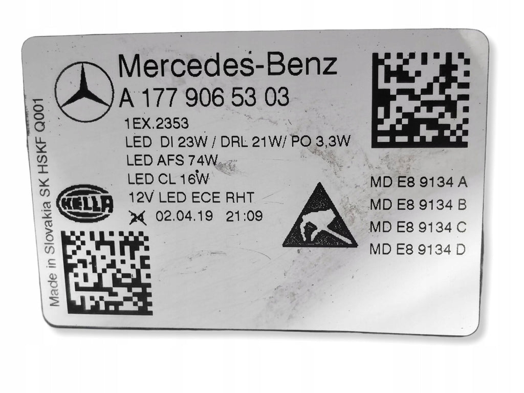 Frontscheinwerfer Mercedes-Benz W177 A1779065303 Links Scheinwerfer Headlight SCH2324766773fu