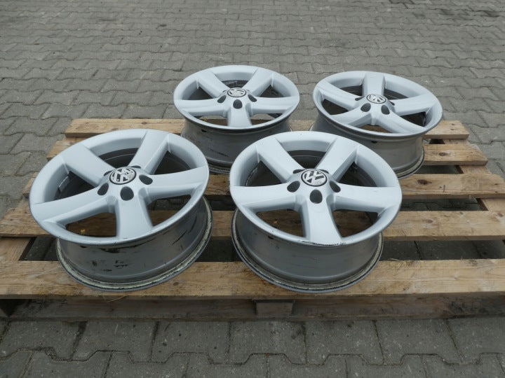 4x Alufelge 16 Zoll 6.5" 5x112 33ET Silber 5N0071466 VW Tiguan Rim Wheel FEL5505070159vv