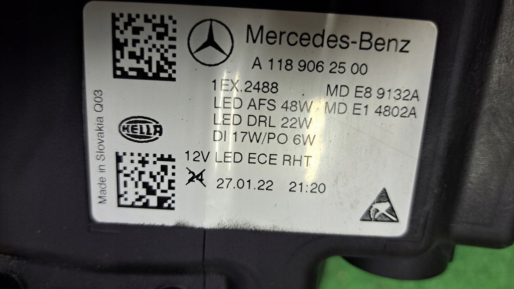 Frontscheinwerfer Mercedes-Benz Cla A1189062500 LED Links Scheinwerfer Headlight