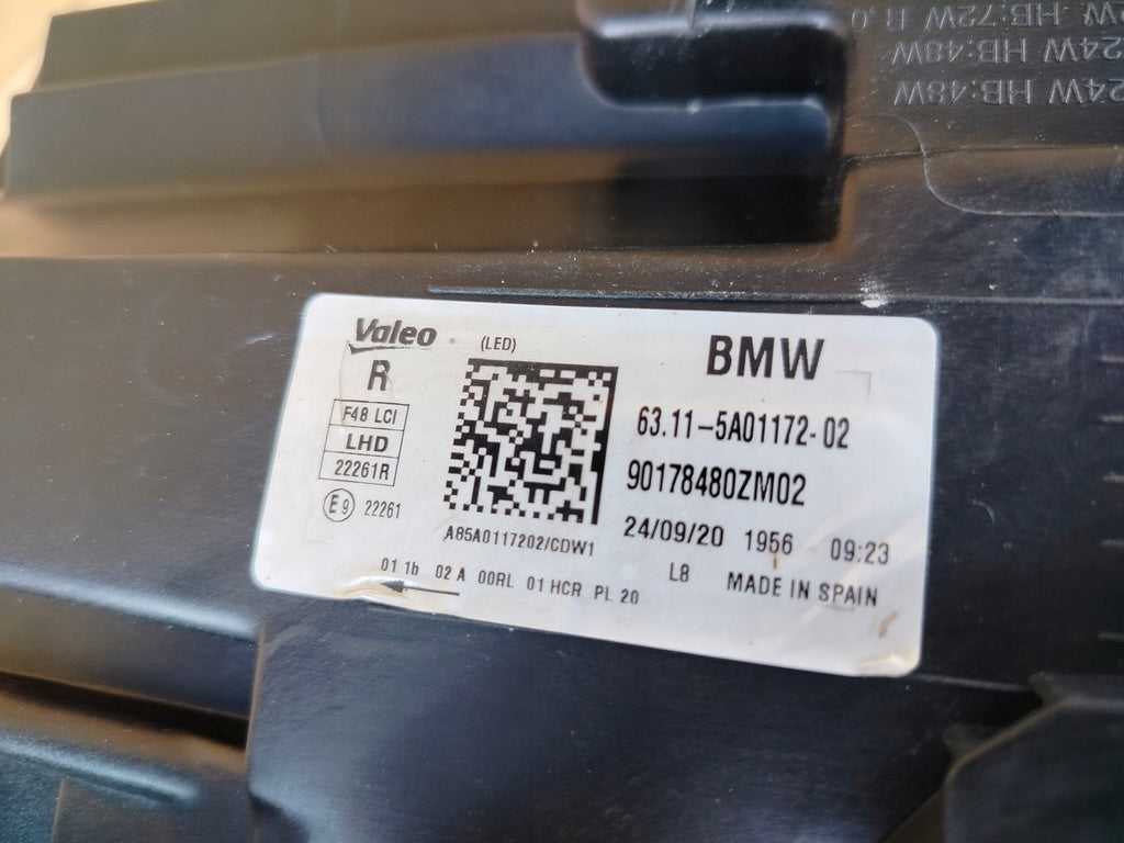 Frontscheinwerfer BMW X1 F48 5A01172 Full LED Rechts Scheinwerfer Headlight SCH4984628394wv