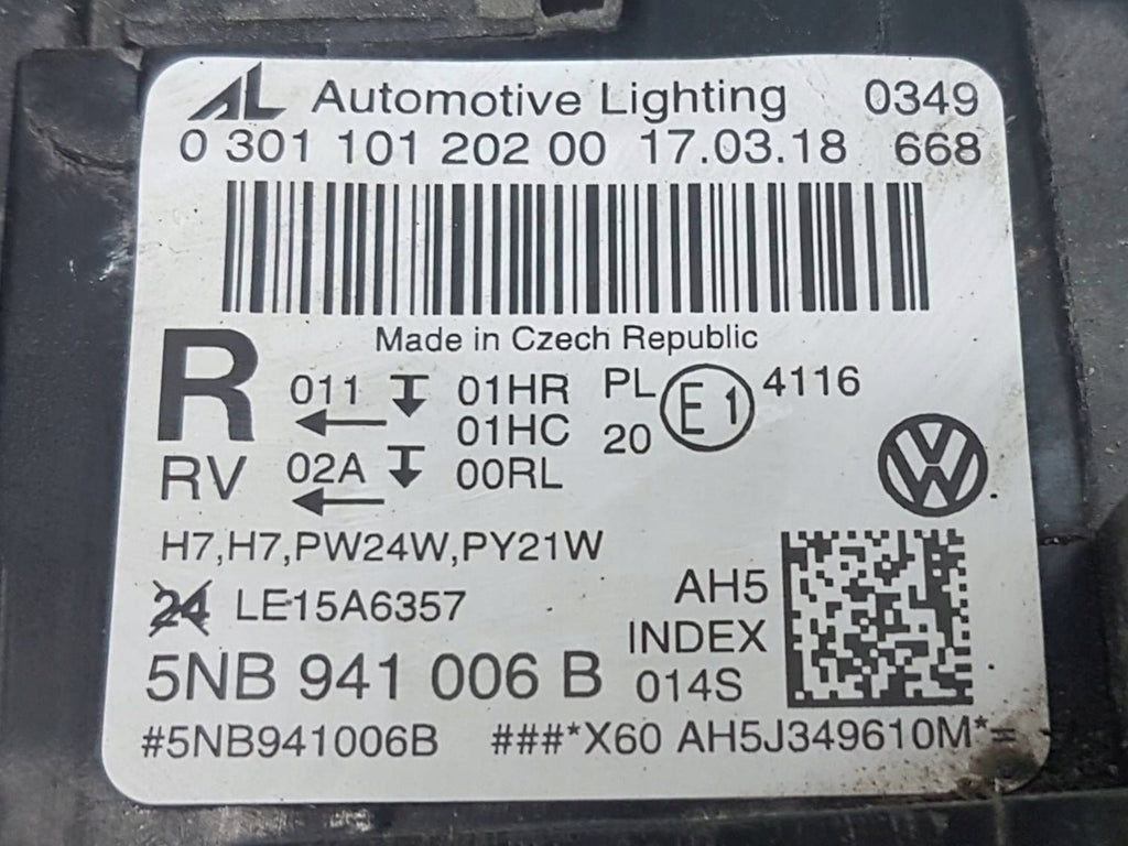 Frontscheinwerfer VW Tiguan 5NB941006B Rechts Scheinwerfer Headlight SCH6288088684qn