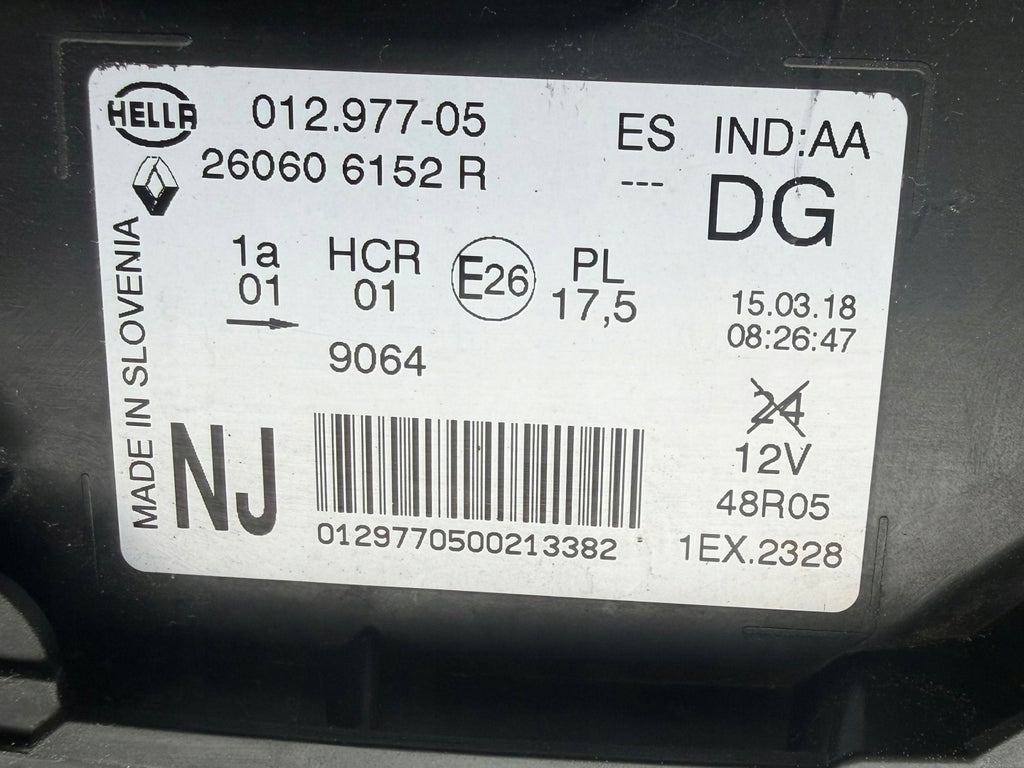 Frontscheinwerfer Renault Captur 260606152R Links Scheinwerfer Headlight SCH3032490828ju