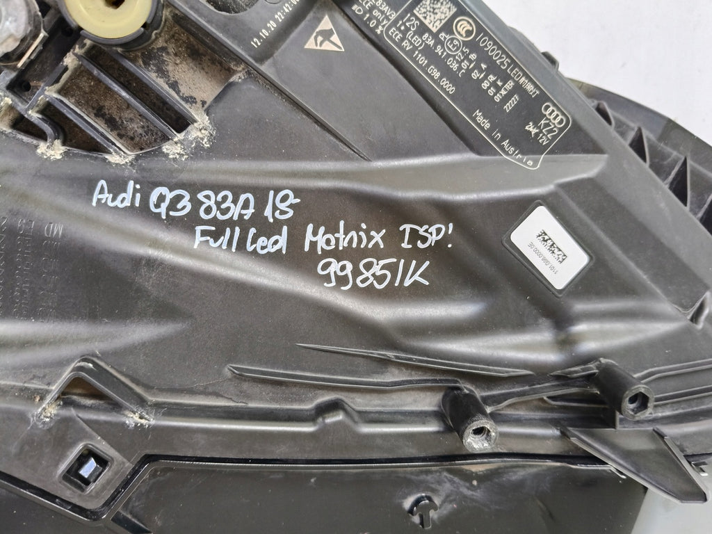 Frontscheinwerfer Audi 83A941036C Full LED Rechts Scheinwerfer Headlight SCH3688905699yx