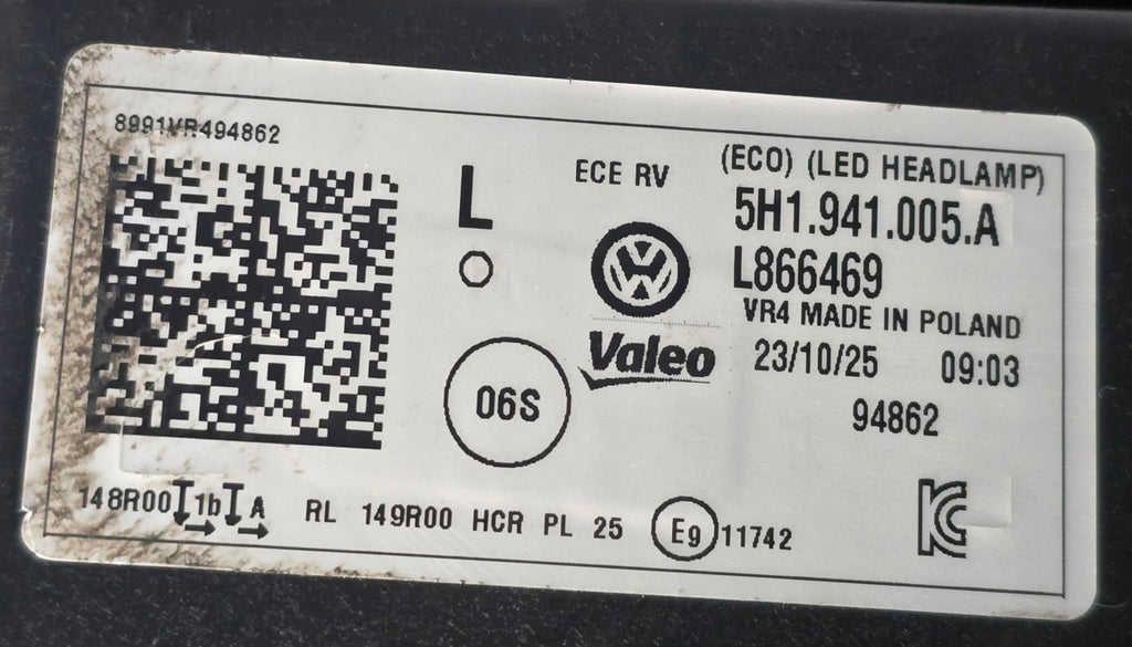 Frontscheinwerfer VW Golf VIII 5H1941005A LED Links Scheinwerfer Headlight SCH3141197777qd