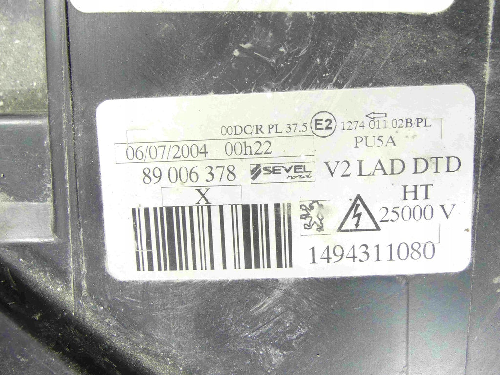 Frontscheinwerfer Peugeot 807 1494311080 Xenon Rechts Scheinwerfer Headlight SCH9156826847ls