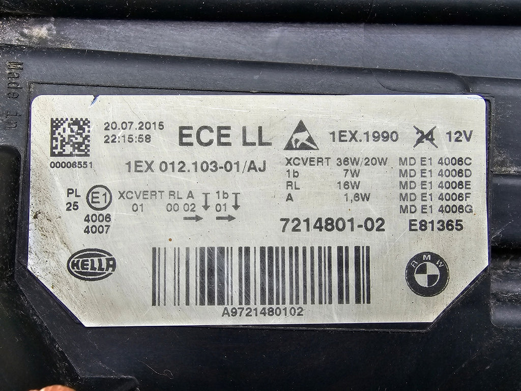 Frontscheinwerfer BMW 3 F30 F31 7214801-02 Full LED Links Scheinwerfer Headlight SCH8815575763nu