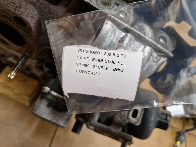 Motor Peugeot 308 BH02 10BGZ 1.6 HDI Diesel Engine Unkomplett