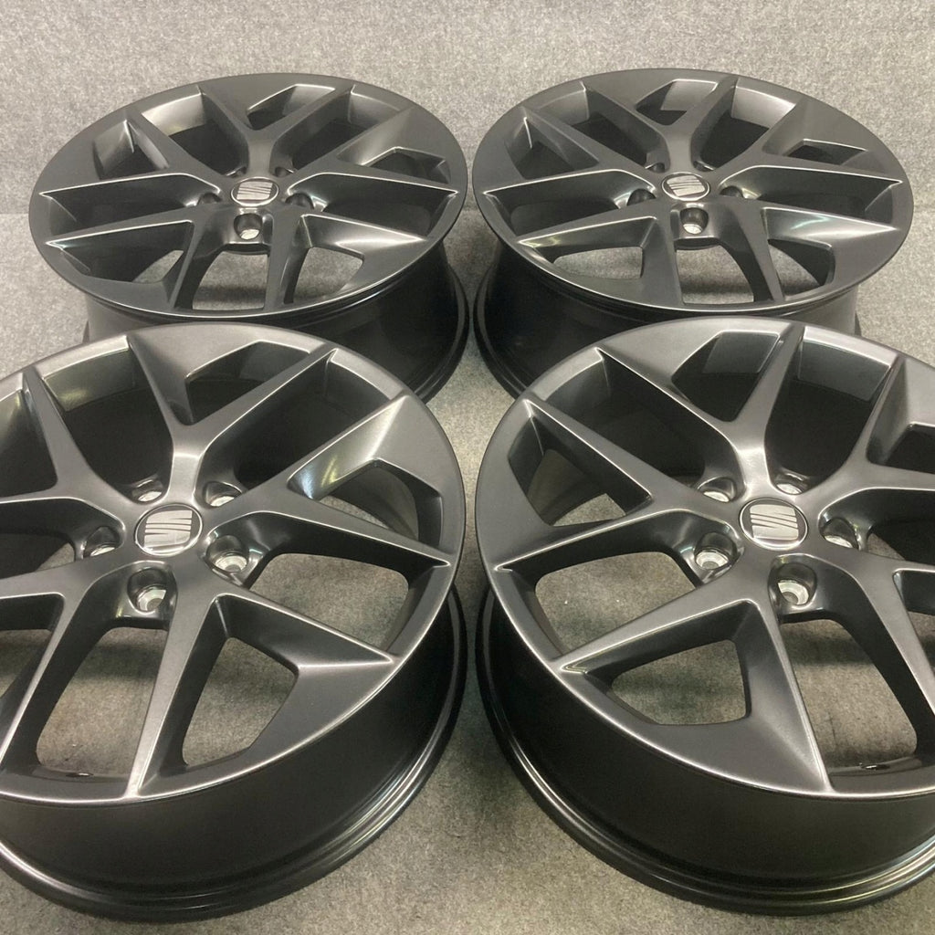 4x Alufelge 18 Zoll 7.5" 5x112 51ET Matt Schwarz 5F0601025F Seat Leon Rim Wheel FEL3040088596rq
