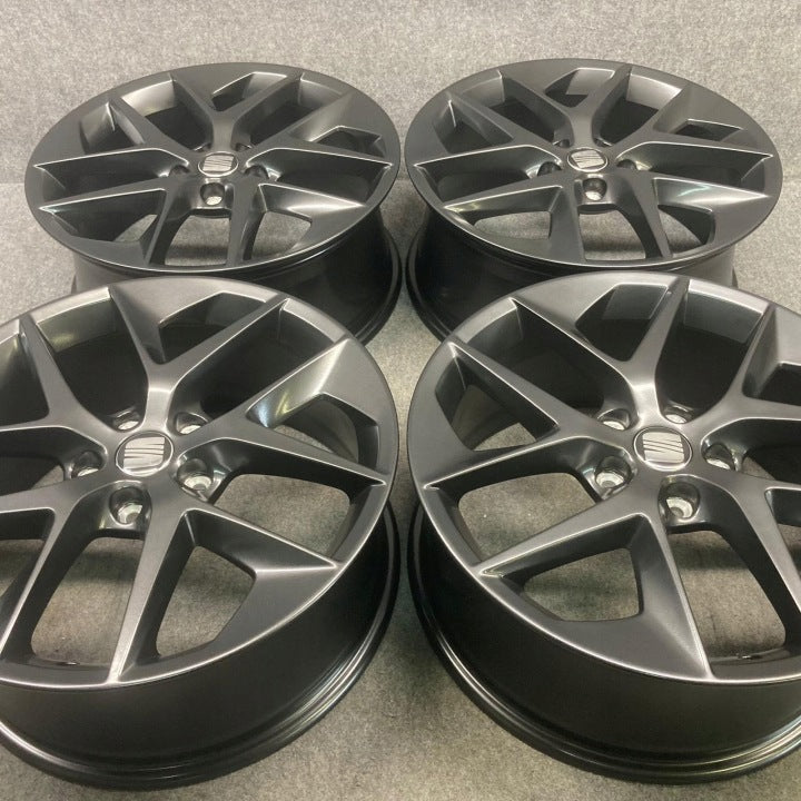 4x Alufelge 18 Zoll 7.5" 5x112 51ET Matt Schwarz 5F0601025F Seat Leon Rim Wheel FEL3040088596rq