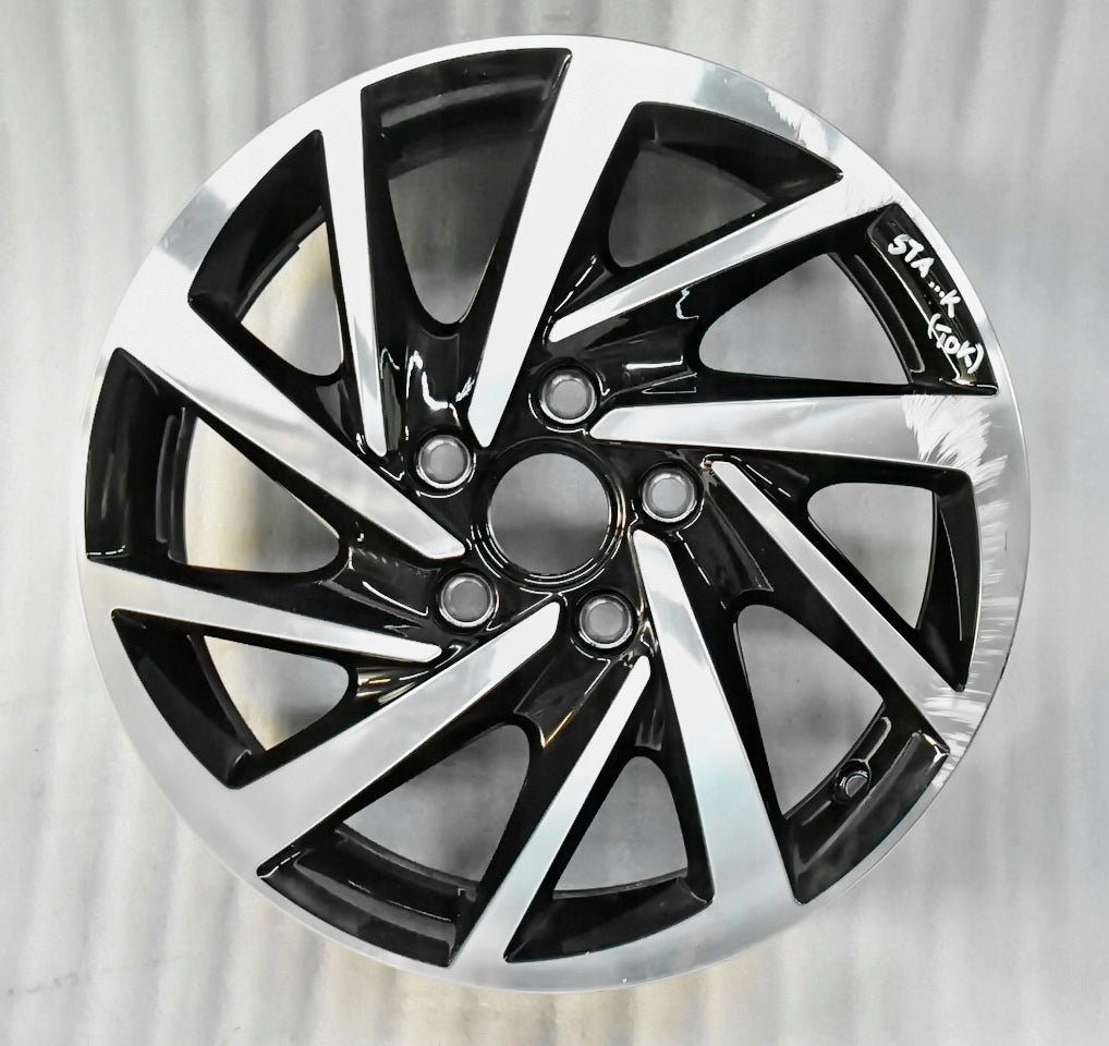 1x Alufelge 16 Zoll 6.5" 5x112 48ET Glanz Schwarz 5TA601025K VW Touran Rim Wheel FEL2226663307ui