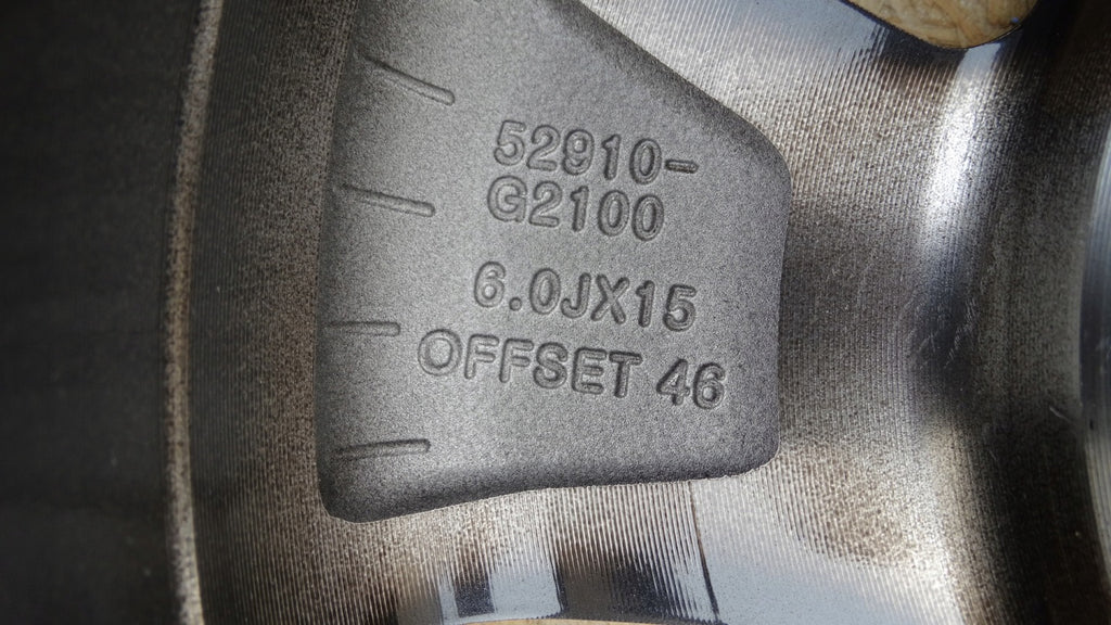 1x Alufelge 15 Zoll 6.0" 5x114.3 46ET Glanz Schwarz 52910-G2100 Hyundai Ioniq FEL2422255213hf