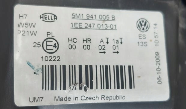 Frontscheinwerfer VW Golf V Plus 5m1 5M1941005B Links Scheinwerfer Headlight