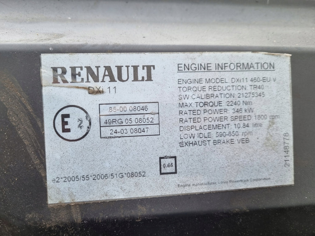 Motor Renault DXI11 460PS 2006 Diesel Engine Unkomplett