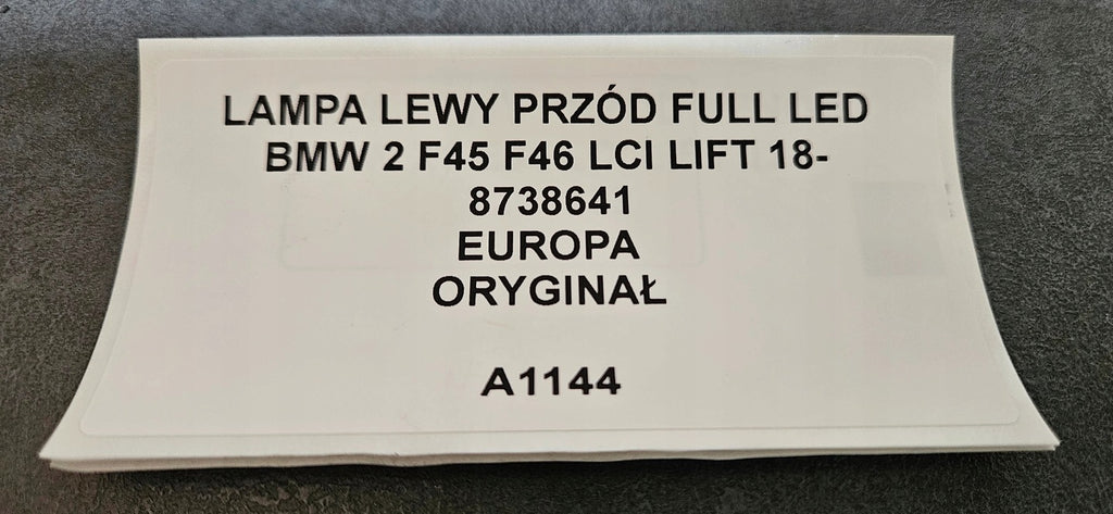 Frontscheinwerfer BMW 2 F45 F46 8738641 Full LED Links Scheinwerfer Headlight SCH7860067657mx