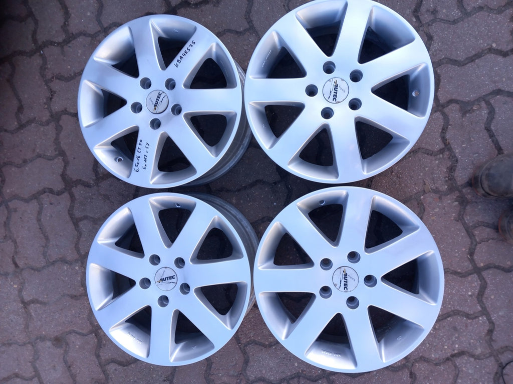 4x Alufelge 16 Zoll 6.5" 5x112 50ET Matt Silber 8P0601025A Audi A6 A4 Rim Wheel