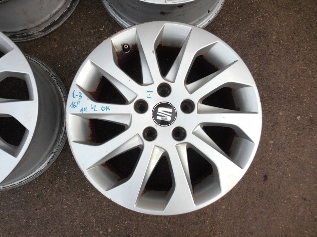 4x Alufelge 16 Zoll 6.5" 5x112 50ET 5F0601025A Seat Leon Rim Wheel FEL1448926853yl