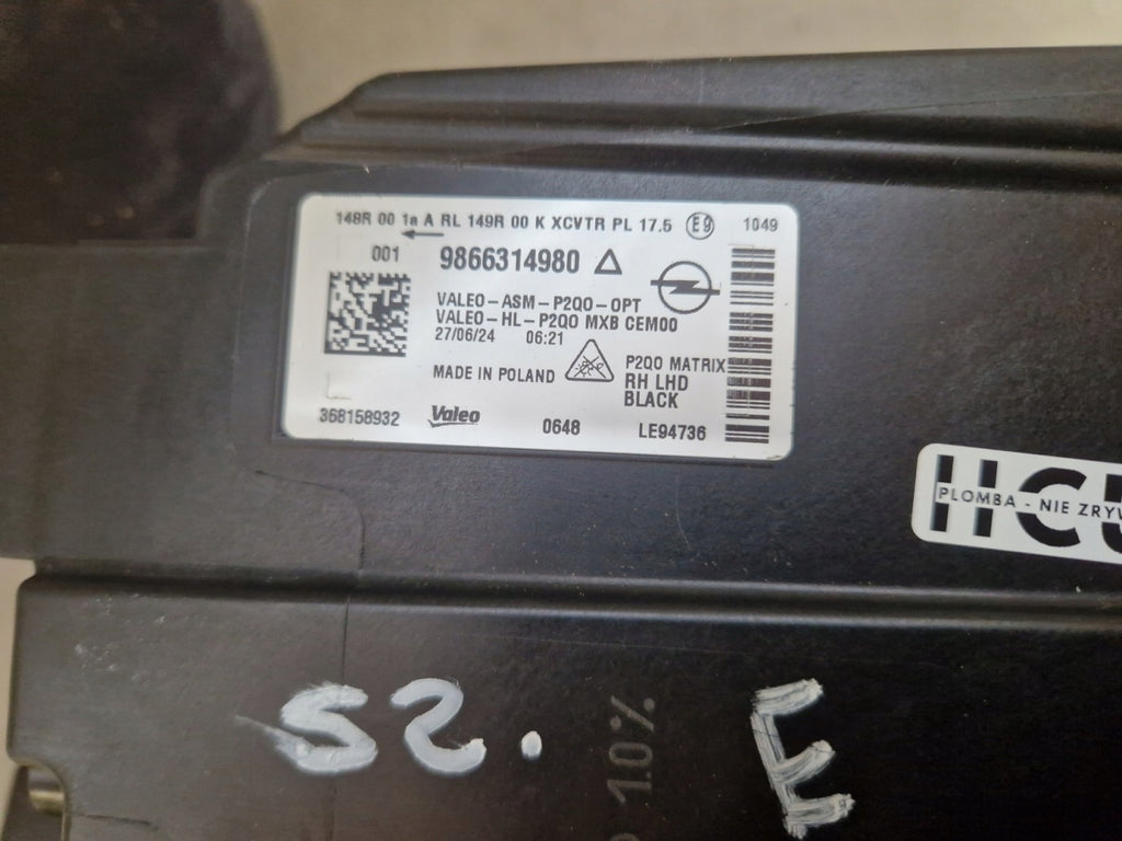 Frontscheinwerfer Opel Mokka 9866314980 LED Rechts Scheinwerfer Headlight SCH8508710756rh