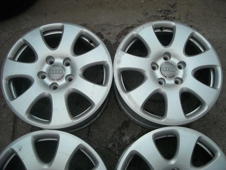 4x Alufelge 18 Zoll 7.5" 5x130 53ET Glanz Silber Audi Rim Wheel