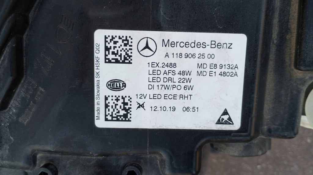 Frontscheinwerfer Mercedes-Benz Cla A1189062500 LED Links Scheinwerfer Headlight SCH4550651013wr