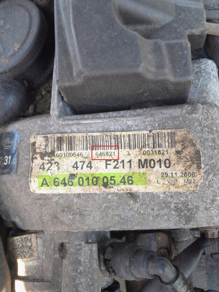 Motor Mercedes-Benz S211 646821 2.2 CDI 170PS 125kW 408TKm Diesel Unkomplett