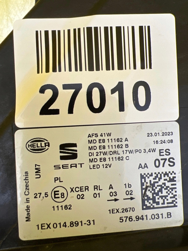 Frontscheinwerfer Seat Ateca 576941031B LED Links Scheinwerfer Headlight