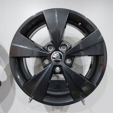 Load image into Gallery viewer, 1x Alufelge 16 Zoll 6.5" 5x112 46ET Glanz Schwarz 5E0601025BE Skoda Rim Wheel FEL5469095909gz