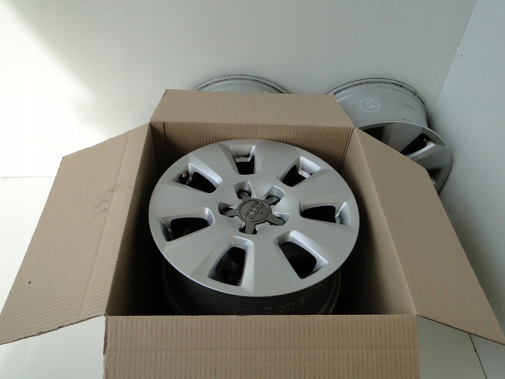 4x Alufelge 16 Zoll 7.5" 5x112 37ET Silber Audi Rim Wheel