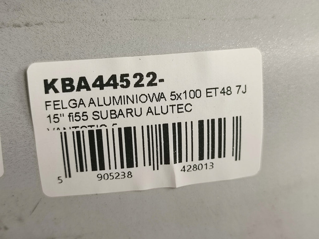4x Alufelge 15 Zoll 7.0" 5x100 48ET KBA44522 Subaru I Rim Wheel FEL4142456078we