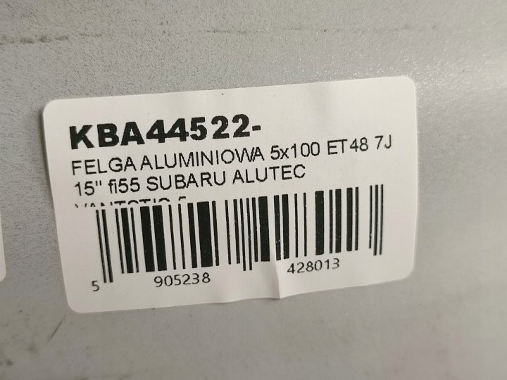 4x Alufelge 15 Zoll 7.0" 5x100 48ET KBA44522 Subaru I Rim Wheel FEL4142456078we